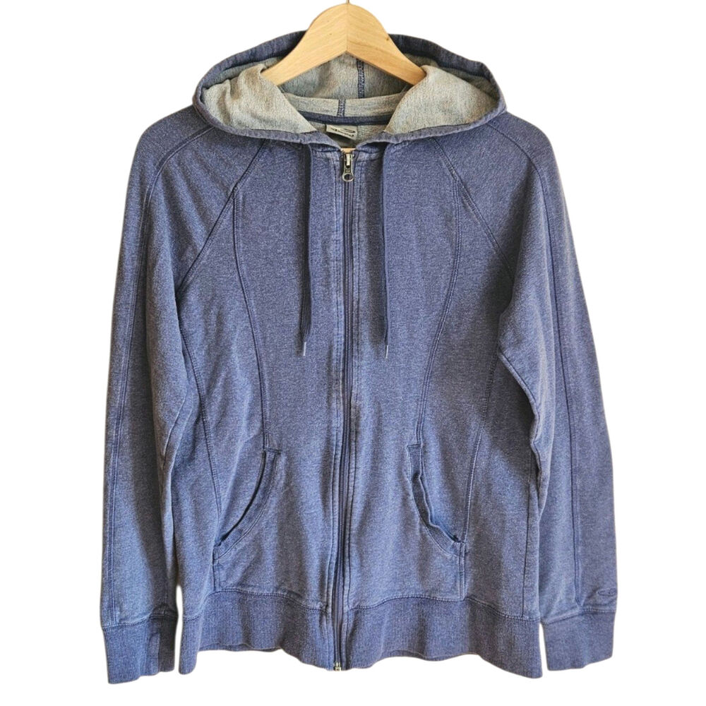 Champion Hoodie Womens Large Blue Heather Full Zip Drawstring Kangaroo Pocket